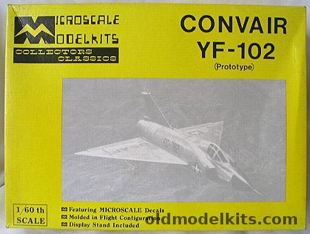 Microscale 1/60 YF-102 (Prototype F-102 Delta Dagger), MS4-4 plastic model kit
